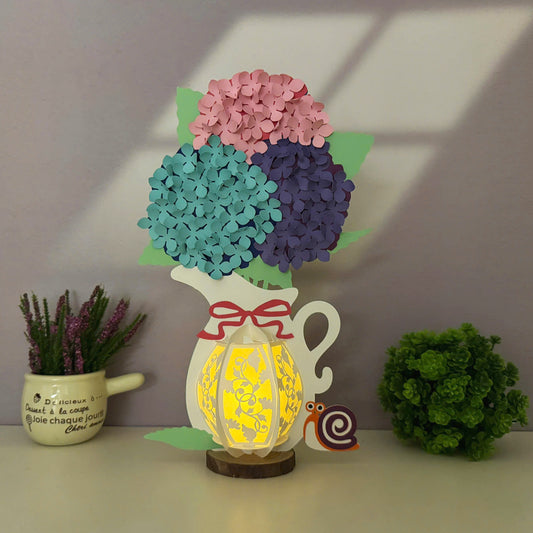 Hydrangea - 3D Flower Vase Paper Lantern File  - Cricut File  - VEKTOR KRAFT