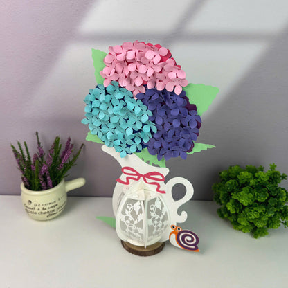 Hydrangea - 3D Flower Vase Paper Lantern File  - Cricut File  - VEKTOR KRAFT