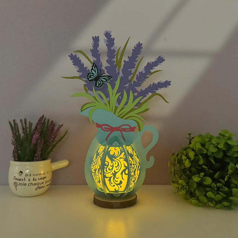 Lavender - 3D Flower Vase Paper Lantern File  - Cricut File  - VEKTOR KRAFT