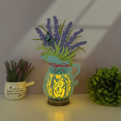 Lavender - 3D Flower Vase Paper Lantern File  - Cricut File  - VEKTOR KRAFT