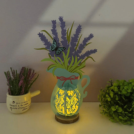Lavender - 3D Flower Vase Paper Lantern File  - Cricut File  - VEKTOR KRAFT