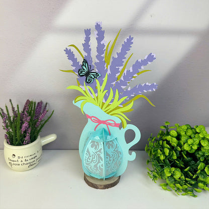 Lavender - 3D Flower Vase Paper Lantern File  - Cricut File  - VEKTOR KRAFT