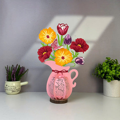 Poppy Mix Tulip - 3D Flower Vase Paper Lantern File  - Cricut File  - VEKTOR KRAFT