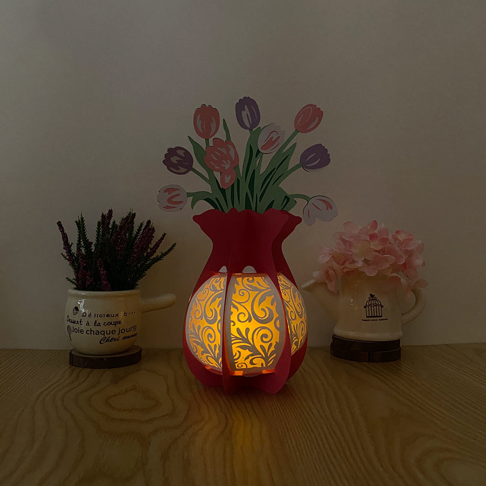 Flower Vase - 3D Flower Vase Paper Lantern File  - Cricut File  - VEKTOR KRAFT