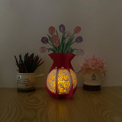 Flower Vase - 3D Flower Vase Paper Lantern File  - Cricut File  - VEKTOR KRAFT