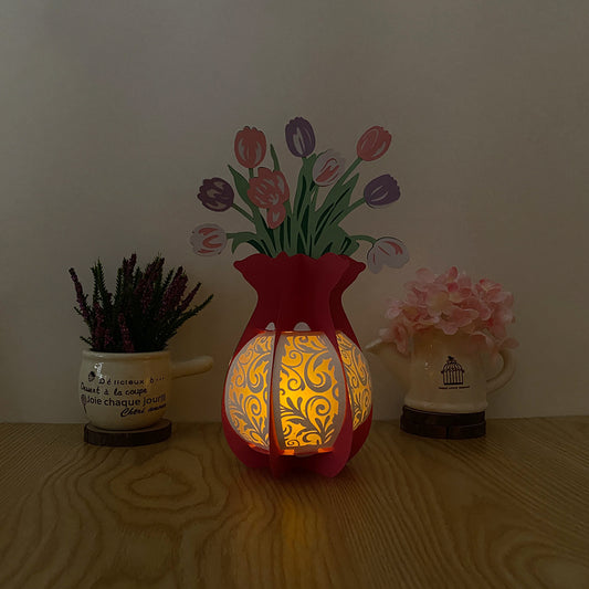 Flower Vase - 3D Flower Vase Paper Lantern File  - Cricut File  - VEKTOR KRAFT