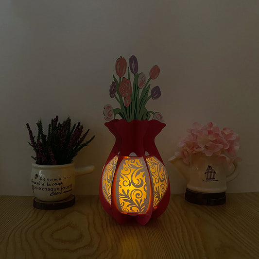 Flower Vase - 3D Flower Vase Paper Lantern File  - Cricut File  - VEKTOR KRAFT