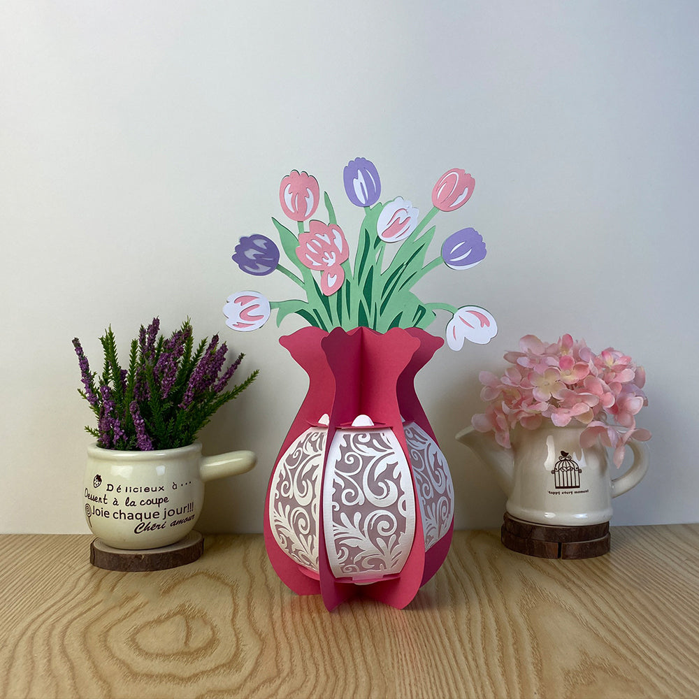 Flower Vase - 3D Flower Vase Paper Lantern File  - Cricut File  - VEKTOR KRAFT