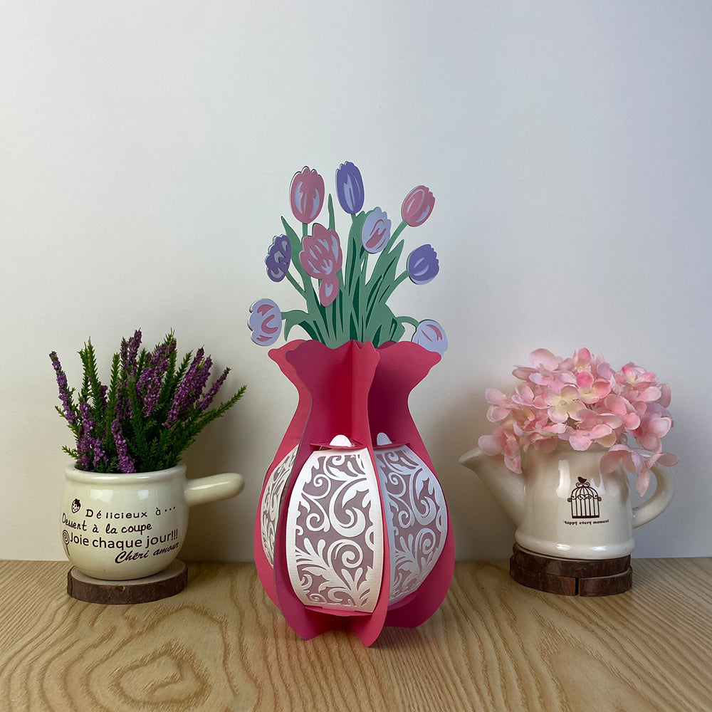 Flower Vase - 3D Flower Vase Paper Lantern File  - Cricut File  - VEKTOR KRAFT