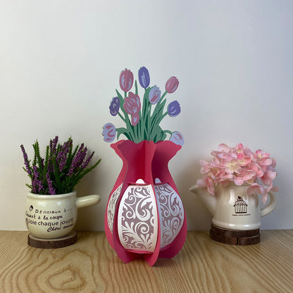 Flower Vase - 3D Flower Vase Paper Lantern File  - Cricut File  - VEKTOR KRAFT