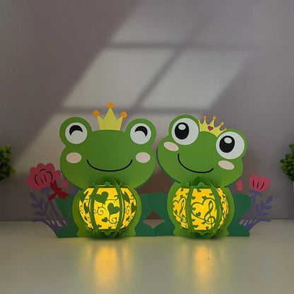 Frog Couple - 3D Valentine Paper Lantern File  - Cricut File  - VEKTOR KRAFT