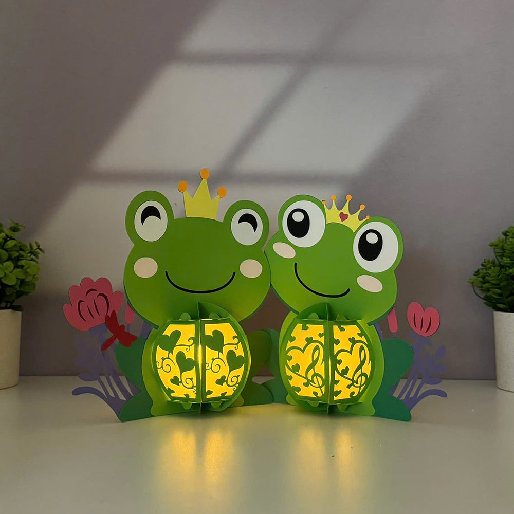 Frog Couple - 3D Valentine Paper Lantern File  - Cricut File  - VEKTOR KRAFT