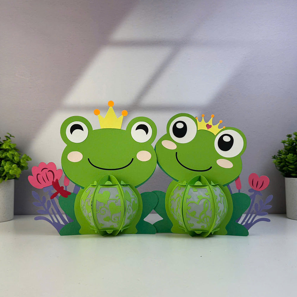 Frog Couple - 3D Valentine Paper Lantern File  - Cricut File  - VEKTOR KRAFT