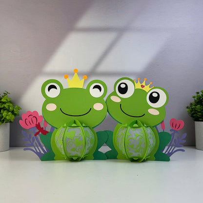 Frog Couple - 3D Valentine Paper Lantern File  - Cricut File  - VEKTOR KRAFT
