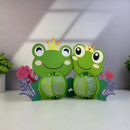 Frog Couple - 3D Valentine Paper Lantern File  - Cricut File  - VEKTOR KRAFT