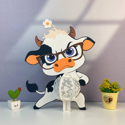 Funny Dairy Cow - 3D Funny Animal Paper Lantern File  - Cricut File  - VEKTOR KRAFT