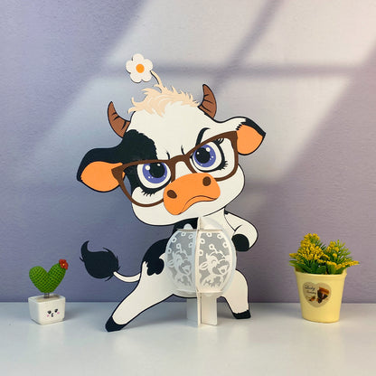 Funny Dairy Cow - 3D Funny Animal Paper Lantern File  - Cricut File  - VEKTOR KRAFT
