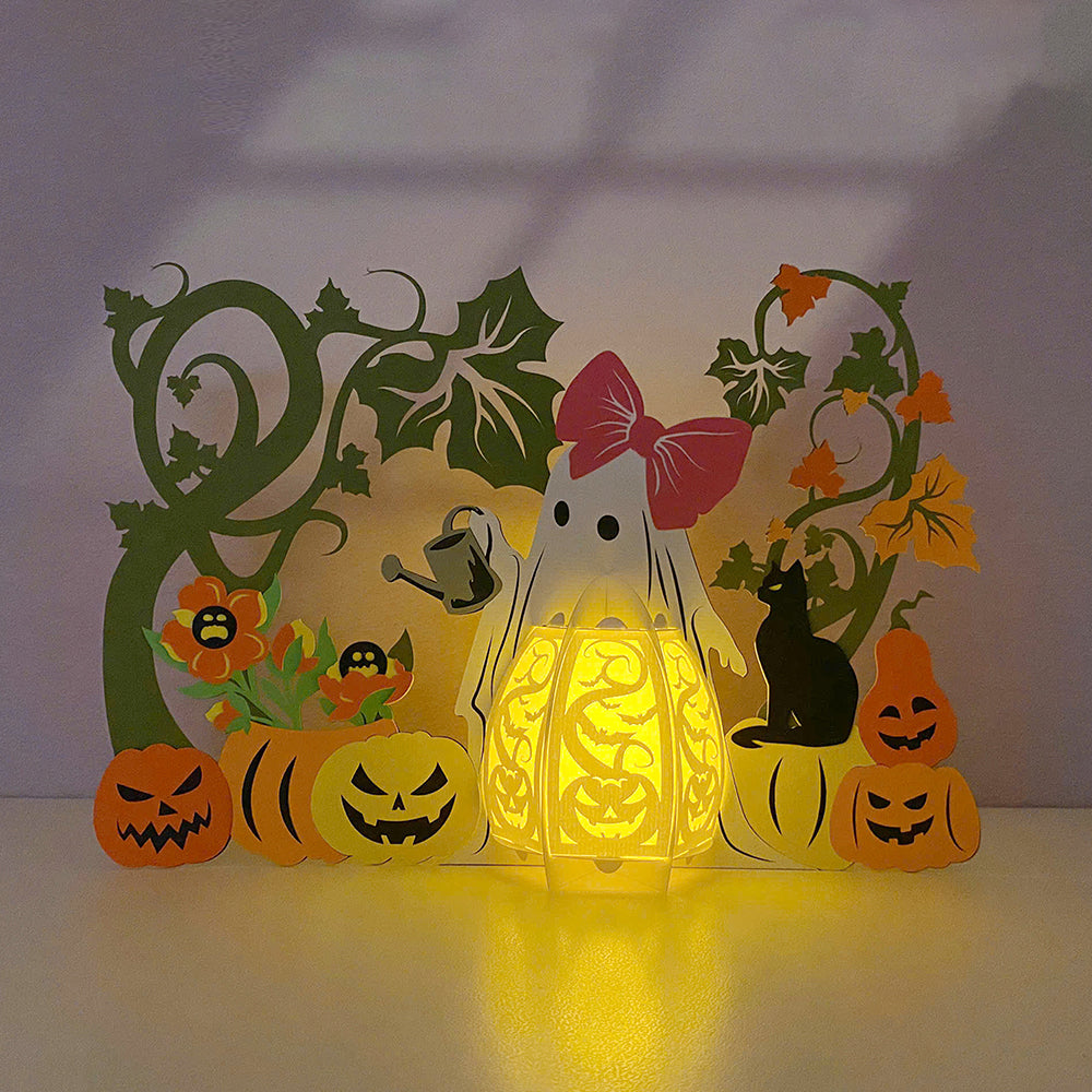 Ghost Plant - 3D Halloween Paper Lantern File - Cricut File  - VEKTOR KRAFT