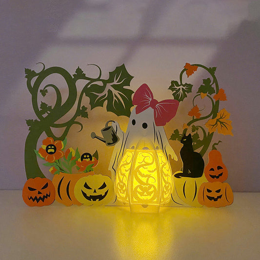Ghost Plant - 3D Halloween Paper Lantern File - Cricut File  - VEKTOR KRAFT