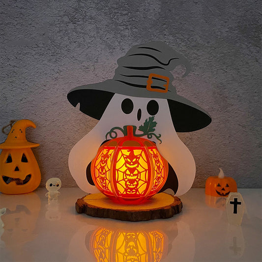 Ghost Pumpkin - 3D Halloween Paper Lantern File - Cricut File  - VEKTOR KRAFT
