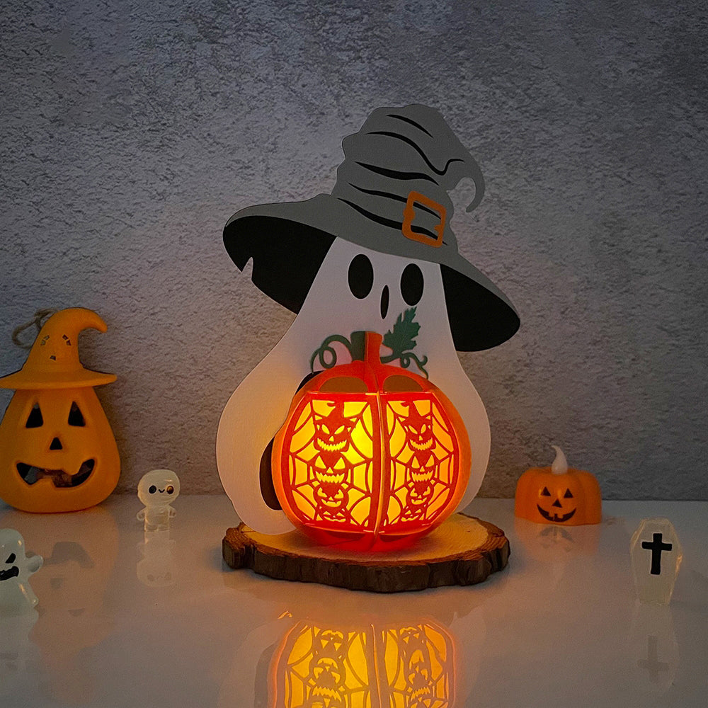 Ghost Pumpkin - 3D Halloween Paper Lantern File - Cricut File  - VEKTOR KRAFT