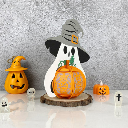 Ghost Pumpkin - 3D Halloween Paper Lantern File - Cricut File  - VEKTOR KRAFT