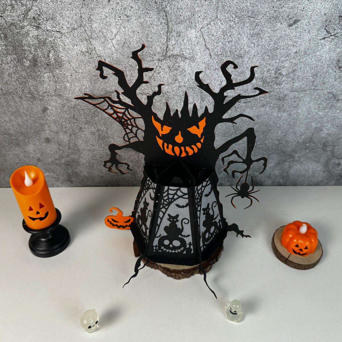 Ghost Tree - 3D Halloween Paper Lantern File - Cricut File  - VEKTOR KRAFT