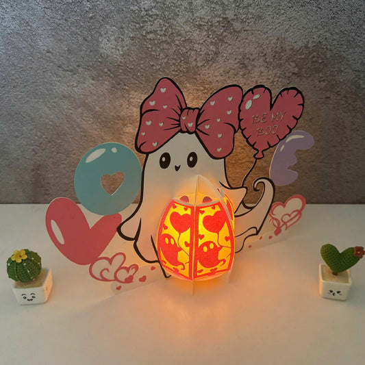 Ghost Valentine - 3D Valentine Paper Lantern File  - Cricut File  - VEKTOR KRAFT