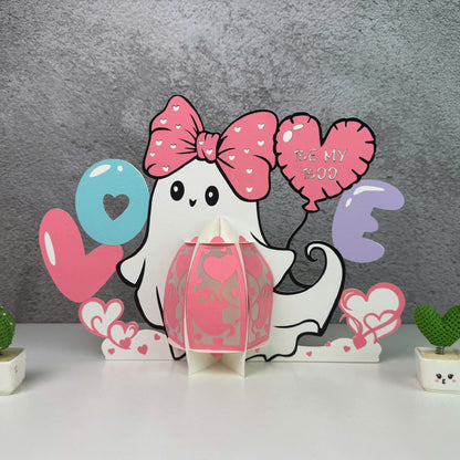 Ghost Valentine - 3D Valentine Paper Lantern File  - Cricut File  - VEKTOR KRAFT