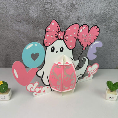Ghost Valentine - 3D Valentine Paper Lantern File  - Cricut File  - VEKTOR KRAFT