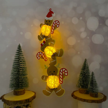 Gingerbread - 3D Christmas Paper Cut Lantern File - Cricut File  - VEKTOR KRAFT