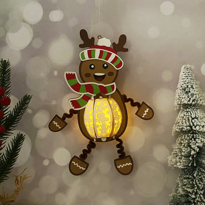 Gingerbread Hanging - 3D Christmas Paper Cut Lantern File - Cricut File  - VEKTOR KRAFT