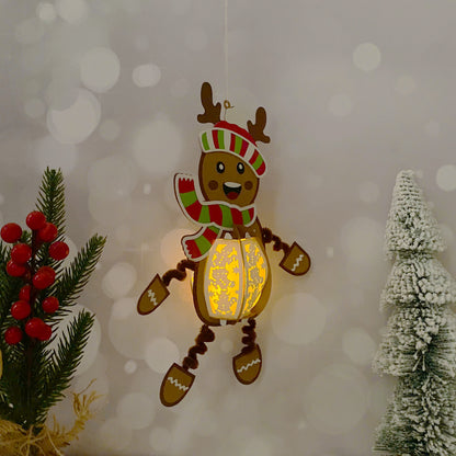 Gingerbread Hanging - 3D Christmas Paper Cut Lantern File - Cricut File  - VEKTOR KRAFT