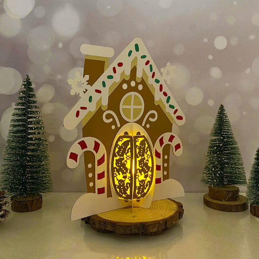 Gingerbread House - 3D Christmas Lantern File - Cricut File  - VEKTOR KRAFT