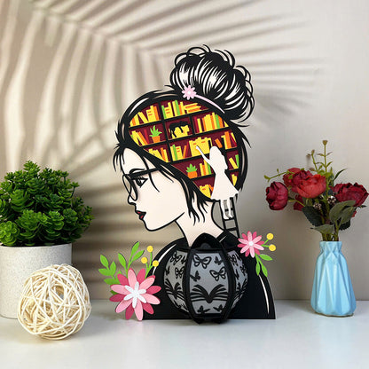 Girl Loves Books - 3D Paper Lantern File  - Cricut File  - VEKTOR KRAFT