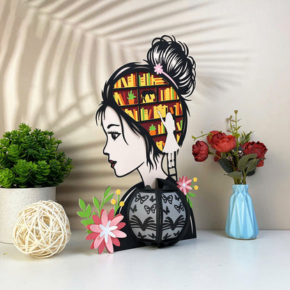 Girl Loves Books - 3D Paper Lantern File  - Cricut File  - VEKTOR KRAFT