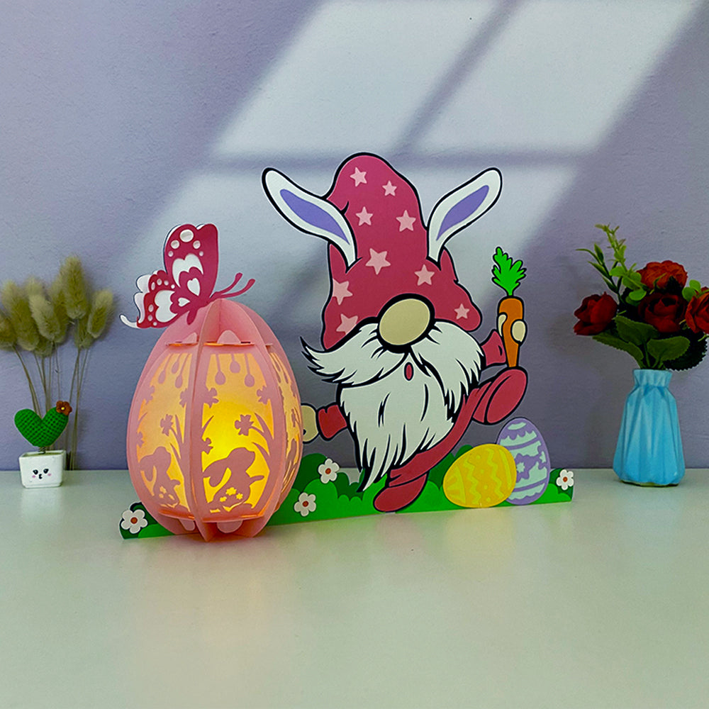 Gnome Easter - 3D Easter Paper Lantern File  - Cricut File  - VEKTOR KRAFT