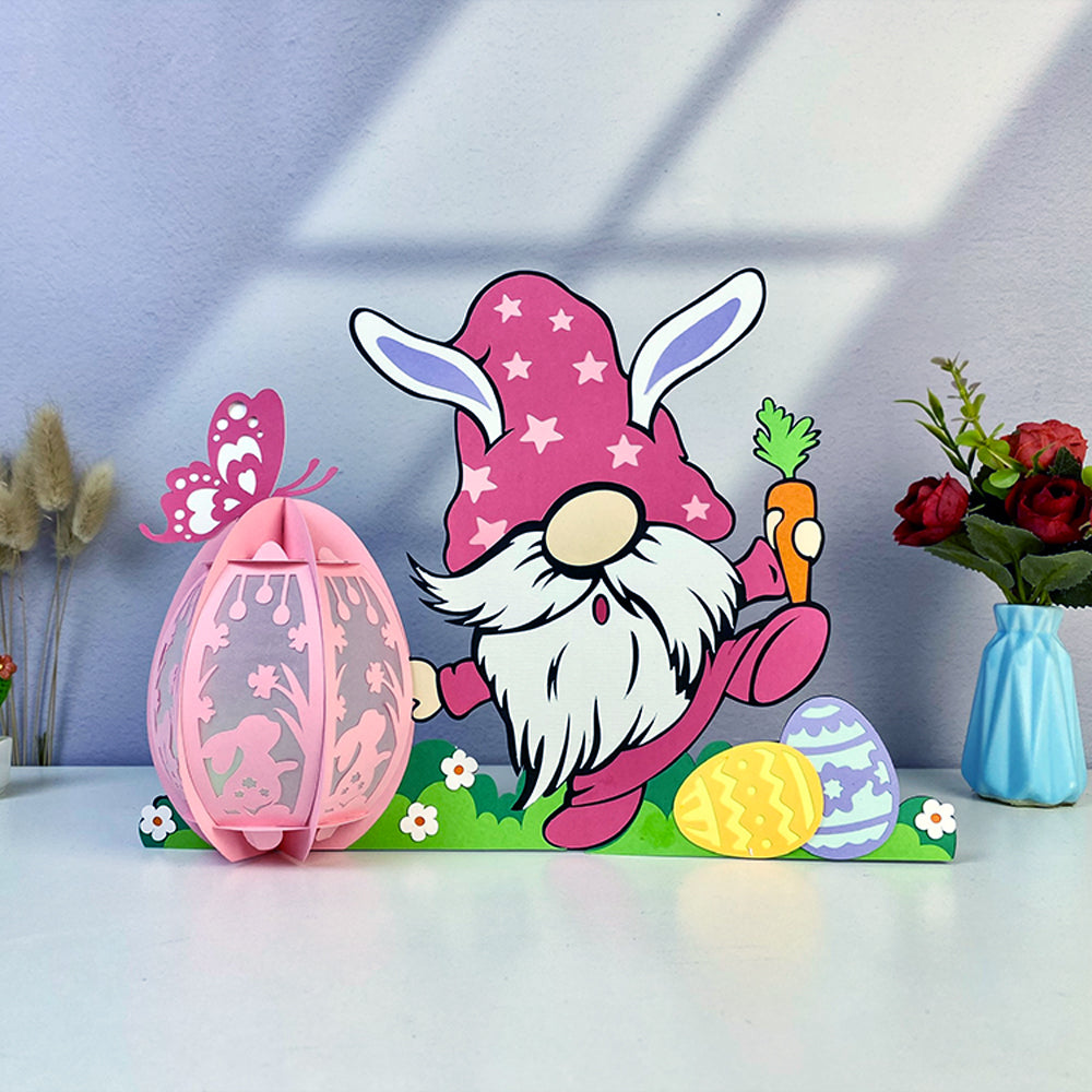 Gnome Easter - 3D Easter Paper Lantern File  - Cricut File  - VEKTOR KRAFT