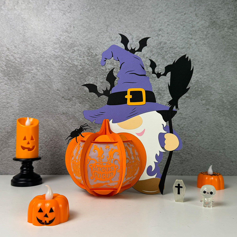 Gnome Halloween - 3D Halloween Paper Lantern File - Cricut File  - VEKTOR KRAFT