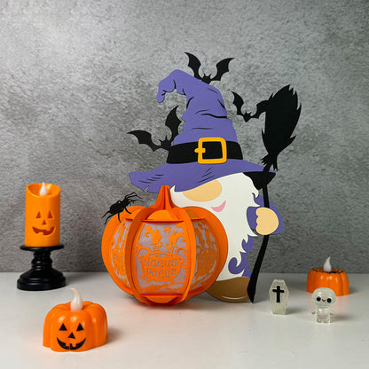 Gnome Halloween - 3D Halloween Paper Lantern File - Cricut File  - VEKTOR KRAFT