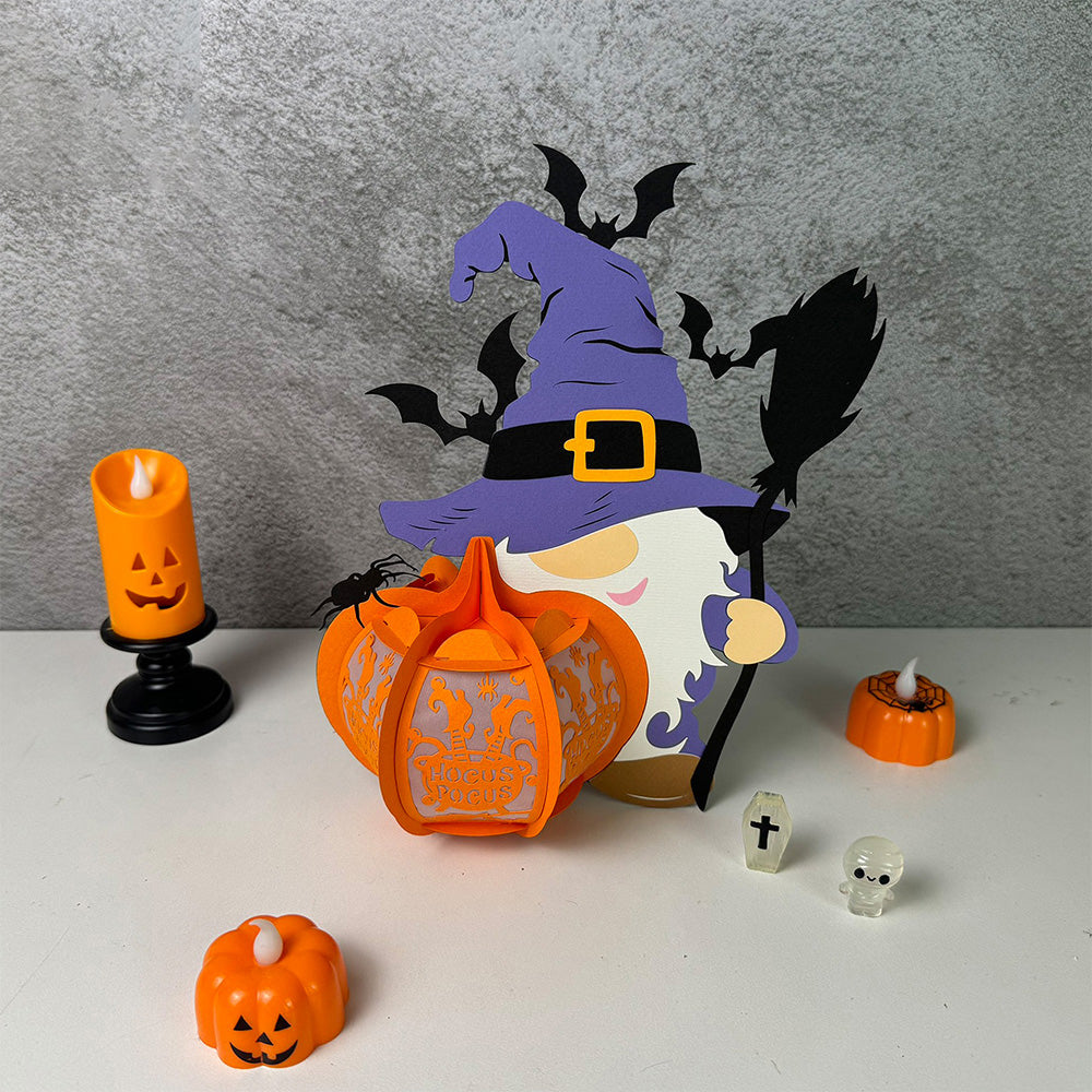Gnome Halloween - 3D Halloween Paper Lantern File - Cricut File  - VEKTOR KRAFT