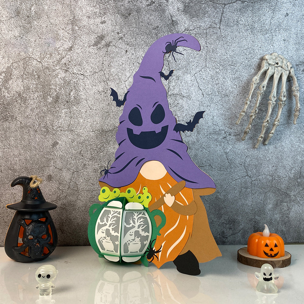 Gnome Halloween 2 - 3D Halloween Paper Lantern File - Cricut File  - VEKTOR KRAFT