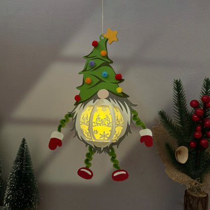 Gnome Hanging - 3D Christmas Paper Cut Lantern File - Cricut File  - VEKTOR KRAFT