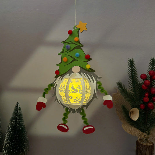 Gnome Hanging - 3D Christmas Paper Cut Lantern File - Cricut File  - VEKTOR KRAFT