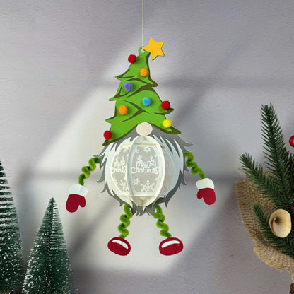 Gnome Hanging - 3D Christmas Paper Cut Lantern File - Cricut File  - VEKTOR KRAFT