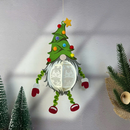 Gnome Hanging - 3D Christmas Paper Cut Lantern File - Cricut File  - VEKTOR KRAFT