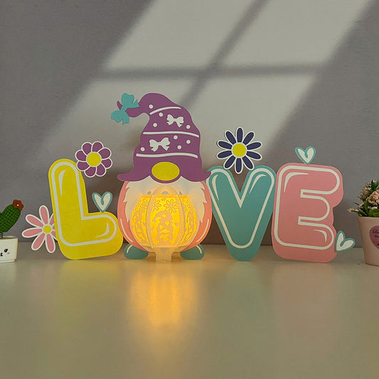 Gnome Love - 3D Valentine Paper Lantern File  - Cricut File  - VEKTOR KRAFT