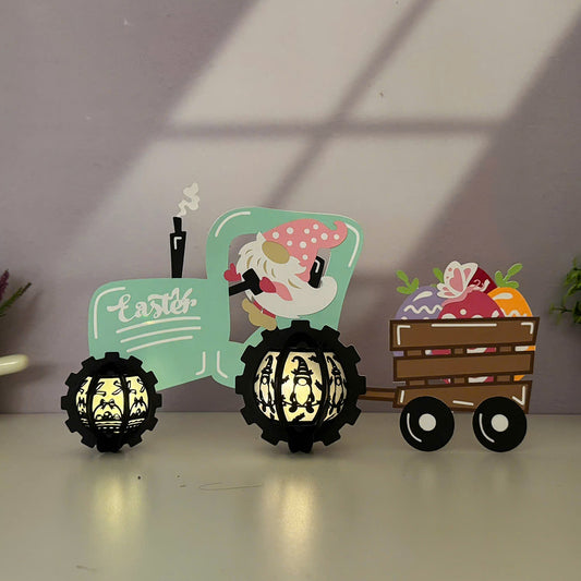 Gnome Truck - 3D Easter Paper Lantern File  - Cricut File  - VEKTOR KRAFT