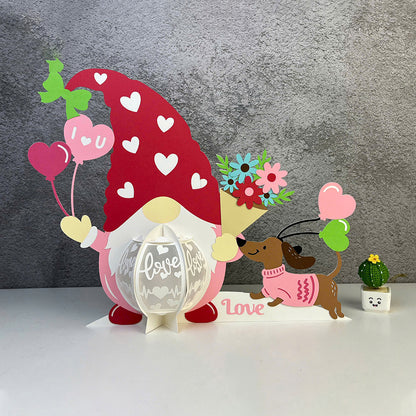 Gnome Valentine 2 - 3D Valentine Paper Lantern File  - Cricut File  - VEKTOR KRAFT