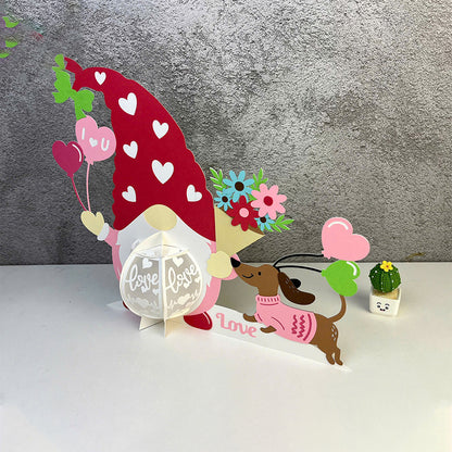 Gnome Valentine 2 - 3D Valentine Paper Lantern File  - Cricut File  - VEKTOR KRAFT